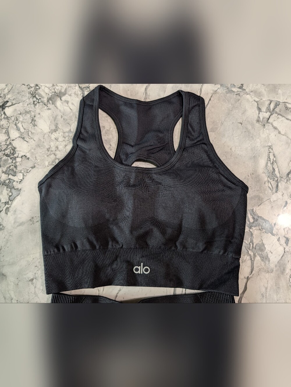 Alo High-Waist Black Short Bra Set Size Large - Picture 4 of 8